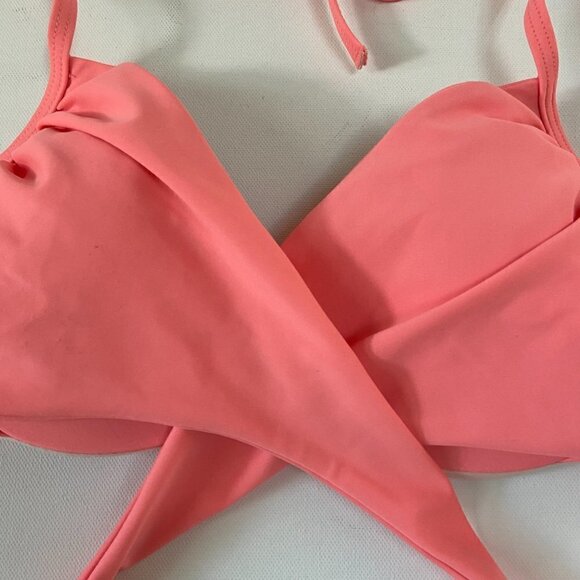 Victoria's Secret Wrap Crossover Double-String Triangle Bikini Top, Pink, 34B - Picture 2 of 9